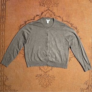 H&M Button Up Cardigan in Army Gray